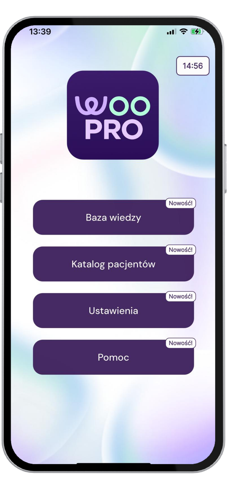 WooPro — ekran główny aplikacji